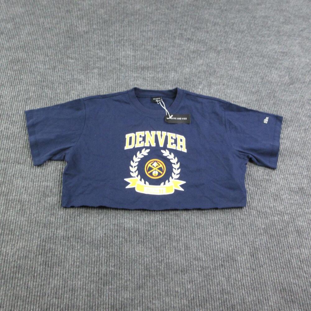 Denver Nuggets Shirt Mens M Blue Crewneck NBA Basketball Hype And Vice